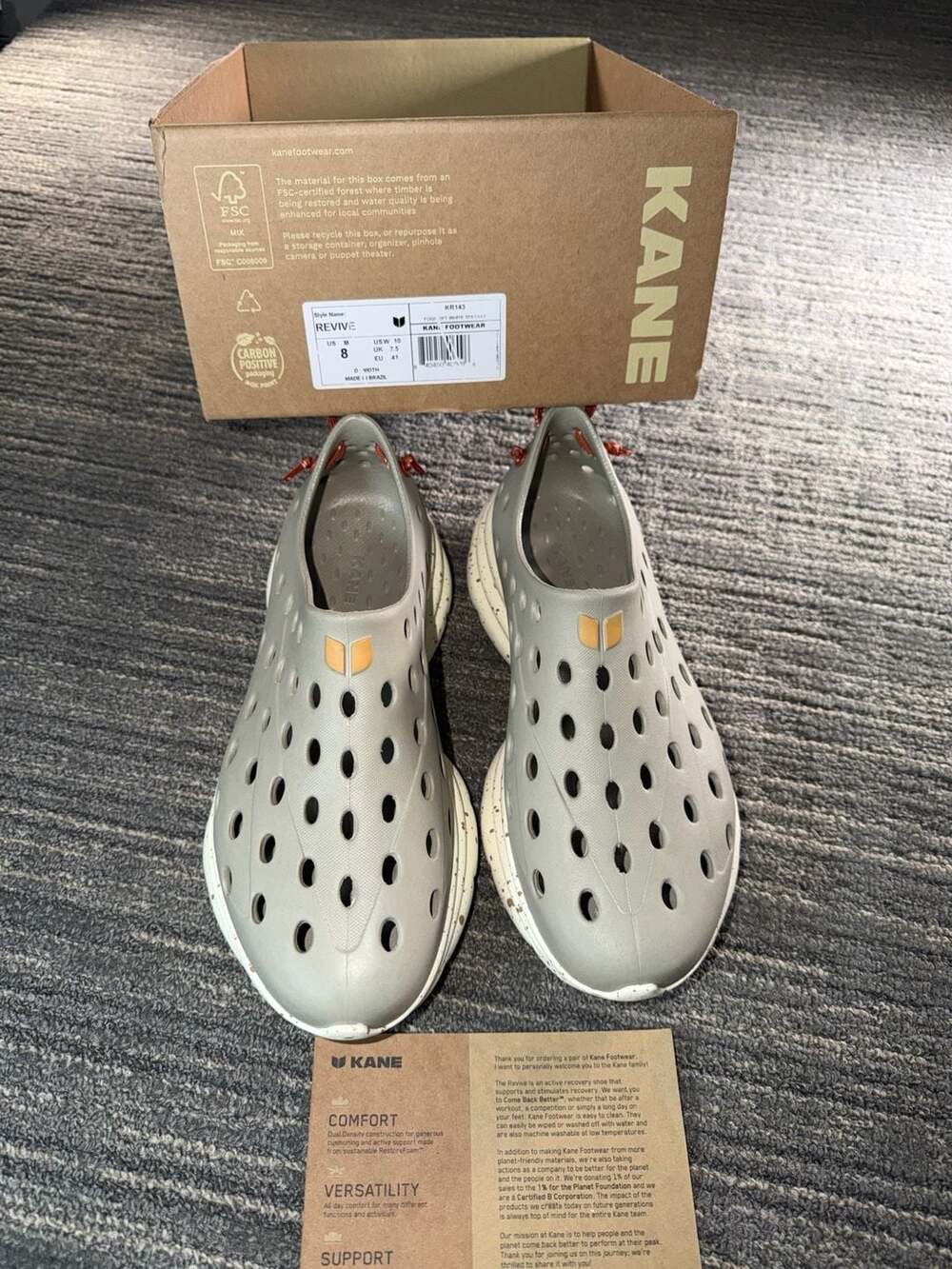 Kane Revive Active Recovery Shoe - Fog / Soft White Speckle